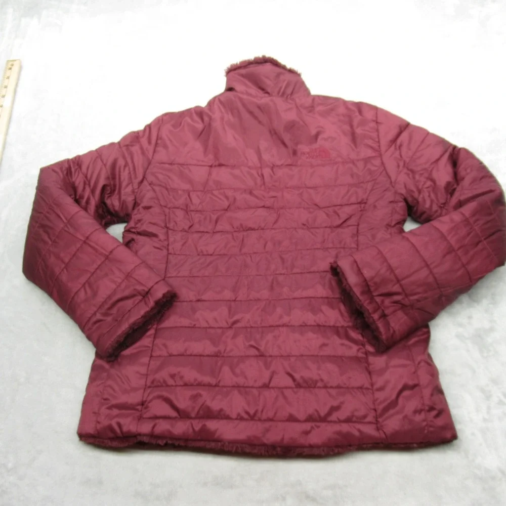 The North Face Jacket Girl Large Maroon Reversible Mossbud Insulated Puffer READ